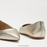 jp Sam Edelman 女性 ワンダ ポインテッドトゥフラット 溶けた金の革 4NFV0P481 履物 - Image 7