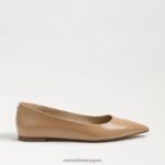 jp Sam Edelman 女性 ワンダ ポインテッドトゥフラット 黄金の砂の特許 4NFV0P482 履物 - Image 2