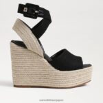 jp Sam Edelman 女性 ヴァダ エスパドリーユ ウェッジサンダル 黒 4NFV0P381 履物 - Image 2