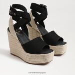 jp Sam Edelman 女性 ヴァダ エスパドリーユ ウェッジサンダル 黒 4NFV0P381 履物