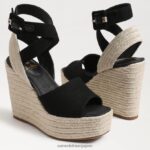 jp Sam Edelman 女性 ヴァダ エスパドリーユ ウェッジサンダル 黒 4NFV0P381 履物 - Image 7