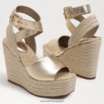 jp Sam Edelman 女性 ヴァダ エスパドリーユ ウェッジサンダル 金箔 4NFV0P383 履物 - Image 7