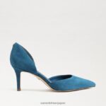 jp Sam Edelman 女性 ヴィヴ ポインテッドトゥ パンプス サファイアスエード 4NFV0P369 履物 - Image 2