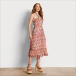 jp Sam Edelman 女性 幾何学模様のプリントマキシドレス コーラルマルチ 4NFV0P1165 衣服 - Image 2