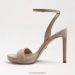 jp Sam Edelman 女性 翡翠のアンクルストラップヒール カプチーノ スエード 4NFV0P391 履物 - Image 4