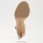 jp Sam Edelman 女性 翡翠のアンクルストラップヒール カプチーノ スエード 4NFV0P391 履物 - Image 6