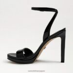 jp Sam Edelman 女性 翡翠のアンクルストラップヒール ブラックパテント 4NFV0P389 履物 - Image 4