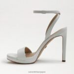 jp Sam Edelman 女性 翡翠のアンクルストラップヒール 明るい白い革 4NFV0P387 履物 - Image 4