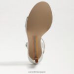 jp Sam Edelman 女性 翡翠のアンクルストラップヒール 明るい白い革 4NFV0P387 履物 - Image 6