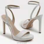 jp Sam Edelman 女性 翡翠のアンクルストラップヒール 明るい白い革 4NFV0P387 履物 - Image 7