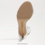 jp Sam Edelman 女性 翡翠のアンクルストラップヒール 柔らかいシルバーの革 4NFV0P385 履物 - Image 6