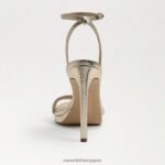 jp Sam Edelman 女性 翡翠のアンクルストラップヒール 金箔革 4NFV0P386 履物 - Image 5