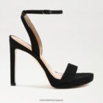 jp Sam Edelman 女性 翡翠のアンクルストラップヒール 黒いスエード 4NFV0P392 履物 - Image 2