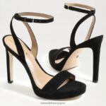 jp Sam Edelman 女性 翡翠のアンクルストラップヒール 黒いスエード 4NFV0P392 履物 - Image 7