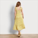 jp Sam Edelman 女性 花柄マキシドレス イエローマルチ 4NFV0P1116 衣服 - Image 4