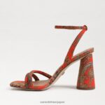 jp Sam Edelman 女性 起亜ブロックヒールサンダル オレンジ色のポピー 4NFV0P102 履物 - Image 4