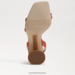 jp Sam Edelman 女性 起亜ブロックヒールサンダル オレンジ色のポピー 4NFV0P102 履物 - Image 6
