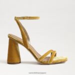 jp Sam Edelman 女性 起亜ブロックヒールサンダル サフランベルベット 4NFV0P100 履物 - Image 2