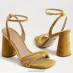 jp Sam Edelman 女性 起亜ブロックヒールサンダル サフランベルベット 4NFV0P100 履物 - Image 7