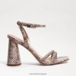 jp Sam Edelman 女性 起亜ブロックヒールサンダル ロッシア マンバ ヘビ 4NFV0P99 履物 - Image 2