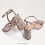 jp Sam Edelman 女性 起亜ブロックヒールサンダル ロッシア マンバ ヘビ 4NFV0P99 履物 - Image 7