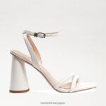 jp Sam Edelman 女性 起亜ブロックヒールサンダル 明るい白い革 4NFV0P103 履物 - Image 2