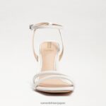 jp Sam Edelman 女性 起亜ブロックヒールサンダル 明るい白い革 4NFV0P103 履物 - Image 3