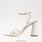 jp Sam Edelman 女性 起亜ブロックヒールサンダル 明るい白い革 4NFV0P103 履物 - Image 4