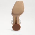jp Sam Edelman 女性 起亜ブロックヒールサンダル 明るい白い革 4NFV0P103 履物 - Image 6