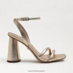 jp Sam Edelman 女性 起亜ブロックヒールサンダル 金箔革 4NFV0P105 履物 - Image 2