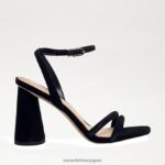 jp Sam Edelman 女性 起亜ブロックヒールサンダル 黒 4NFV0P117 履物 - Image 2