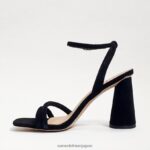 jp Sam Edelman 女性 起亜ブロックヒールサンダル 黒 4NFV0P117 履物 - Image 4