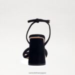 jp Sam Edelman 女性 起亜ブロックヒールサンダル 黒 4NFV0P117 履物 - Image 5