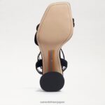 jp Sam Edelman 女性 起亜ブロックヒールサンダル 黒 4NFV0P117 履物 - Image 6