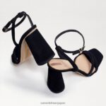 jp Sam Edelman 女性 起亜ブロックヒールサンダル 黒 4NFV0P117 履物 - Image 7