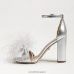 jp Sam Edelman 女性 野郎フェザーヒールサンダル ソフトシルバー 4NFV0P764 履物 - Image 4