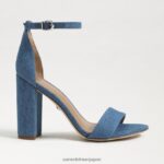 jp Sam Edelman 女性 野郎ブロックヒールサンダル ウォッシュドインディゴ 4NFV0P320 履物 - Image 2