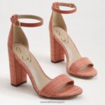 jp Sam Edelman 女性 野郎ブロックヒールサンダル スタッコピンク 4NFV0P323 履物 - Image 7