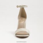 jp Sam Edelman 女性 野郎ブロックヒールサンダル パールアイボリーシルク 4NFV0P321 履物 - Image 3