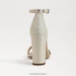 jp Sam Edelman 女性 野郎ブロックヒールサンダル パールアイボリーシルク 4NFV0P321 履物 - Image 5
