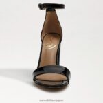jp Sam Edelman 女性 野郎ブロックヒールサンダル ブラックパテント 4NFV0P336 履物 - Image 3