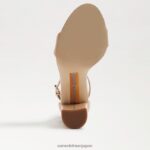 jp Sam Edelman 女性 野郎ブロックヒールサンダル ベージュ ブラッシュ パテント 4NFV0P335 履物 - Image 6