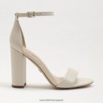 jp Sam Edelman 女性 野郎ブロックヒールサンダル モダンなアイボリーレザー 4NFV0P329 履物 - Image 2