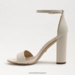 jp Sam Edelman 女性 野郎ブロックヒールサンダル モダンなアイボリーレザー 4NFV0P329 履物 - Image 4