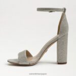 jp Sam Edelman 女性 野郎ブロックヒールサンダル ライトゴールドメッシュ 4NFV0P319 履物 - Image 4