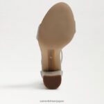 jp Sam Edelman 女性 野郎ブロックヒールサンダル ライトゴールドメッシュ 4NFV0P319 履物 - Image 6