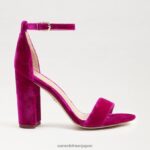 jp Sam Edelman 女性 野郎ブロックヒールサンダル ラズベリーベルベット 4NFV0P318 履物 - Image 2
