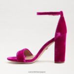 jp Sam Edelman 女性 野郎ブロックヒールサンダル ラズベリーベルベット 4NFV0P318 履物 - Image 4