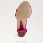 jp Sam Edelman 女性 野郎ブロックヒールサンダル ラズベリーベルベット 4NFV0P318 履物 - Image 6