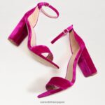 jp Sam Edelman 女性 野郎ブロックヒールサンダル ラズベリーベルベット 4NFV0P318 履物 - Image 7